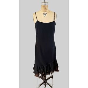 VTG Italian Designer Nora Grandi Black Cocktail Party Dress Woman’s SZ 44 US12